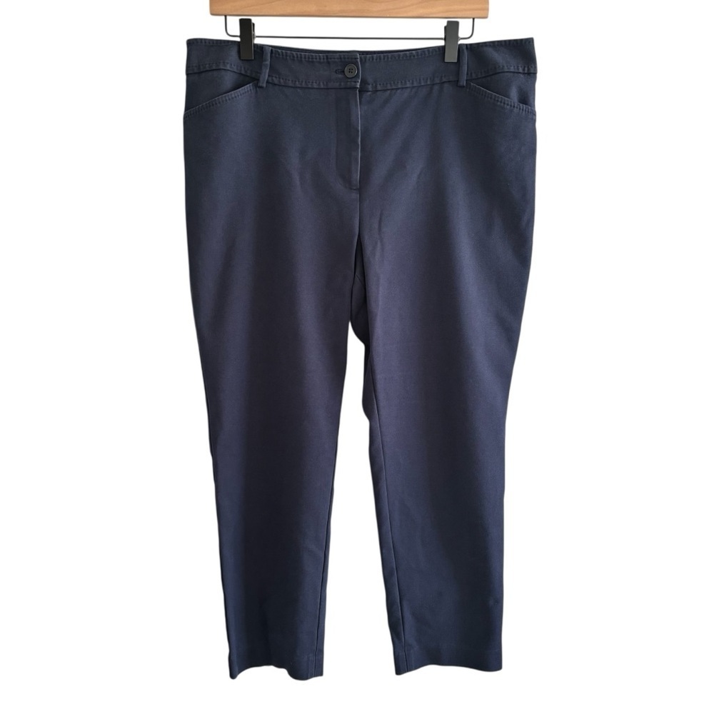 Talbots Hampshire Ankle Pants Women’s Size 14P Navy Blue Casual Stretch